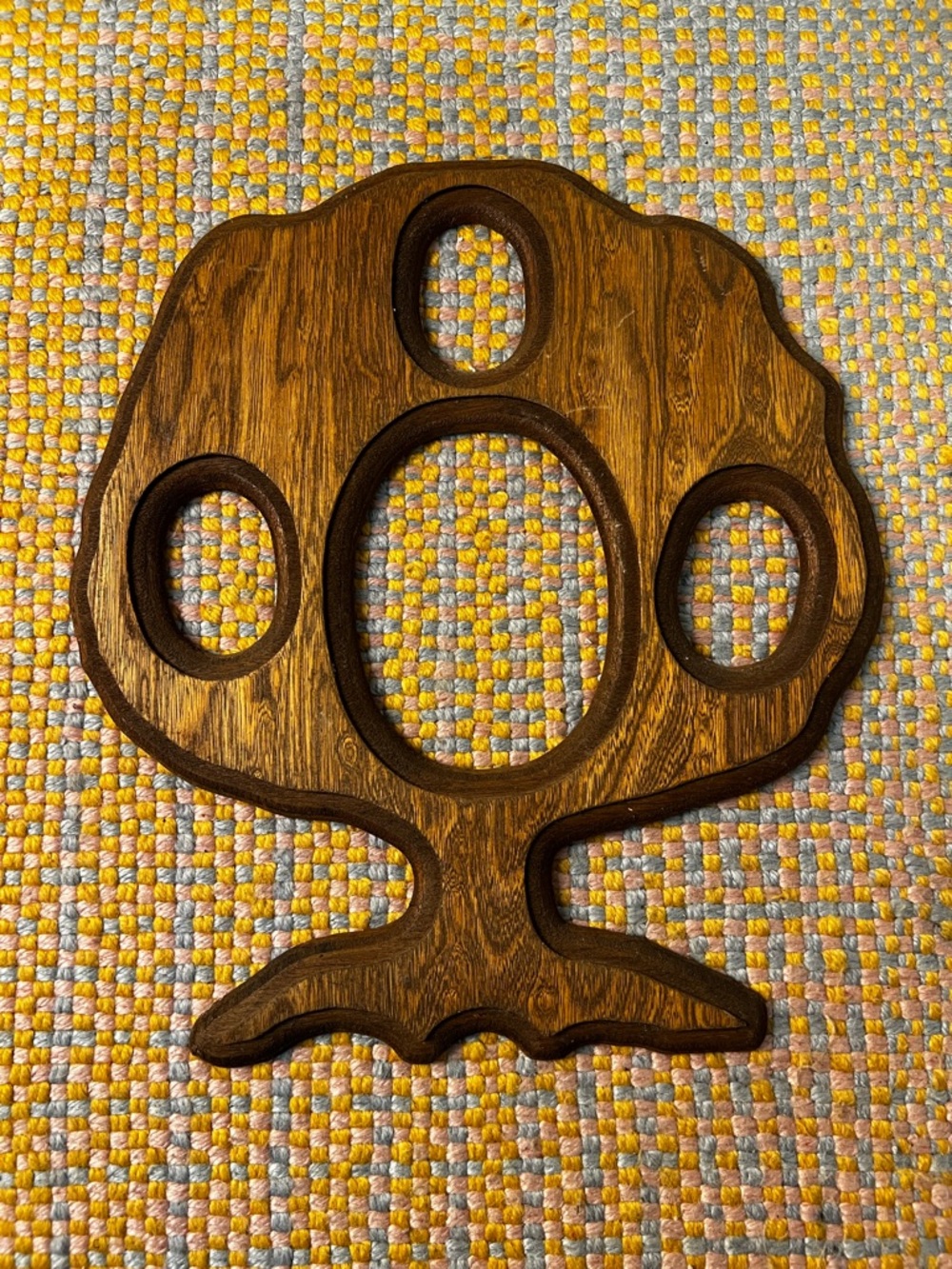 🌳🖼️ 1970s MCM Handmade Wood Family Tree Wall Picture Frame 🌳🖼️